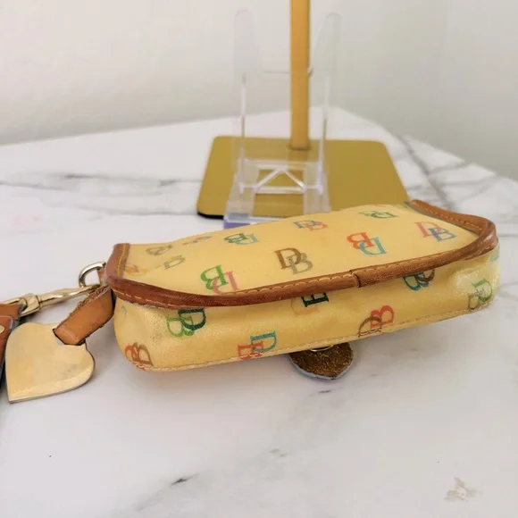 Dooney & Bourke Vintage Rainbow DB Vinyl Leather Multicolor‎ Wristlet - Picture 7 of 11